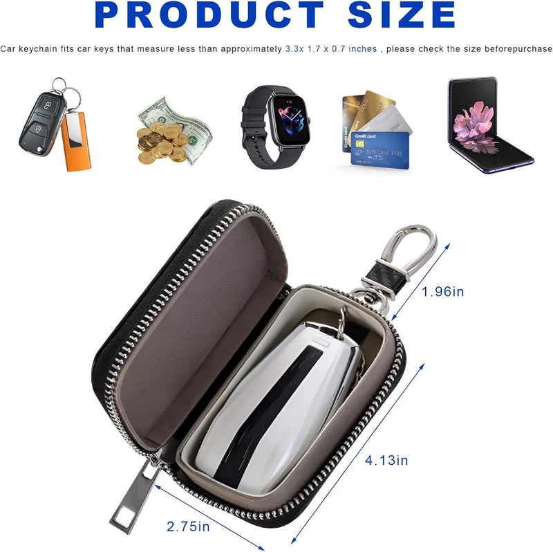 MUQIDA Faraday Bag for Car Keys, Anti-Theft Carbon Fiber Key Fob Storage Case RFID Signal Blocking Bag, Faraday Key Fob Holder Protector Portable Signal Blocker with Zipper - Image 2